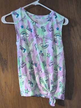 wonder nation Girls' Tie-Front Tank Top in Pink, Green, Purple